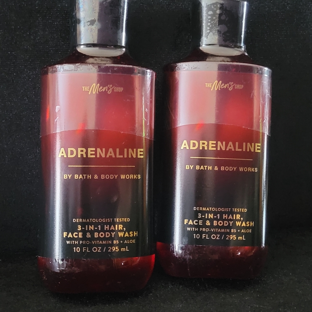 New 2 Mens Bath & Body Works Adrenaline 3 In 1 Body Wash